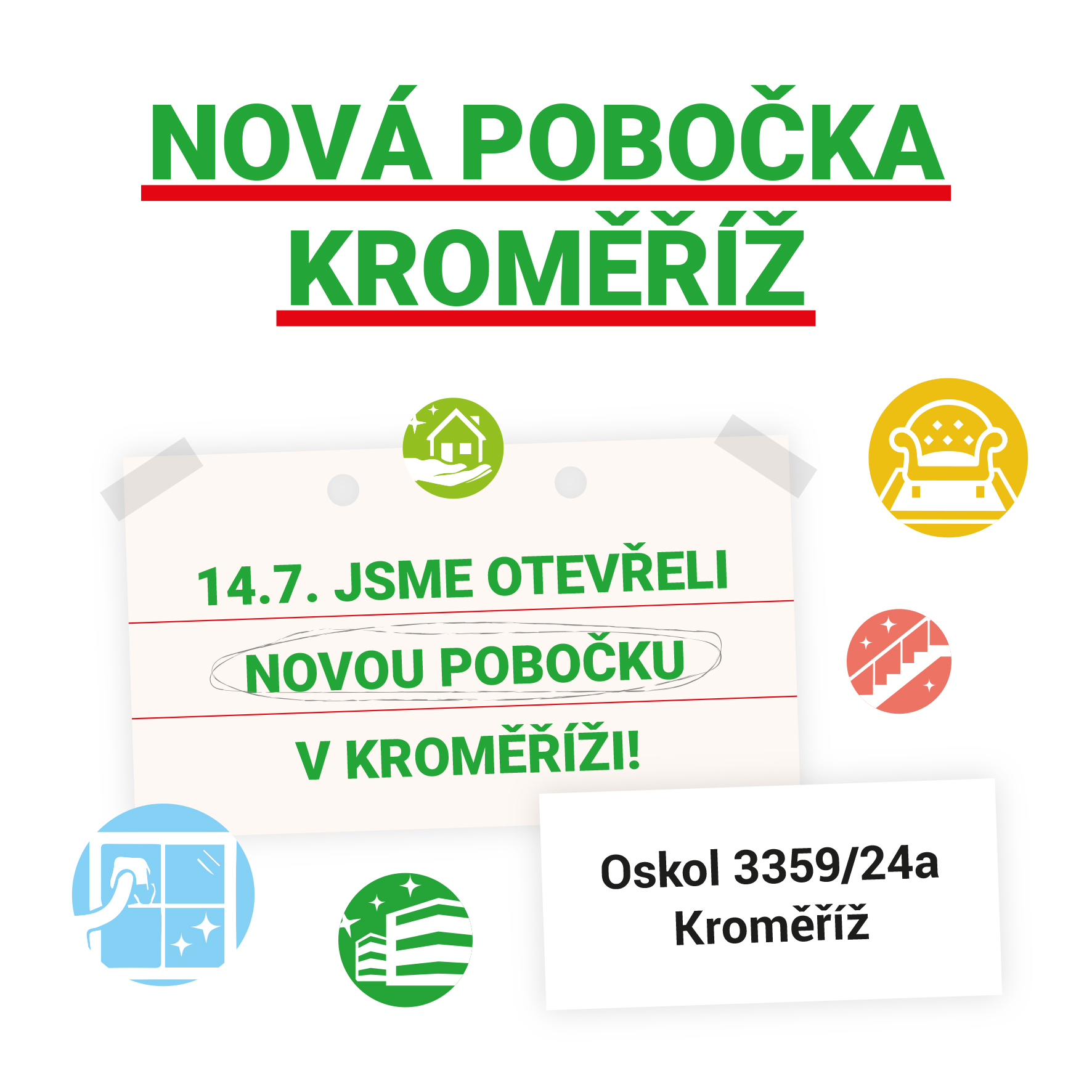14.7.2026 Jsme otevřeli novou pobočku v Kroměříži!